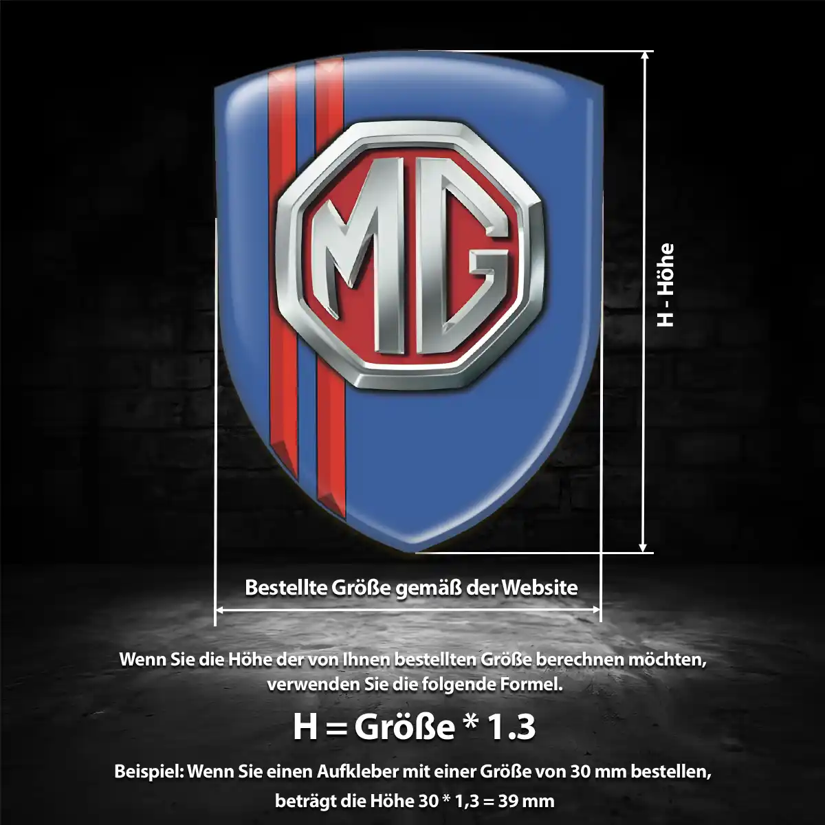 MG Silikon Aufkleber Embleme Interieurdesign