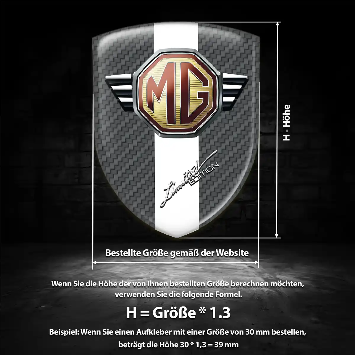 MG Silikon Aufkleber Embleme Luxus-Edition