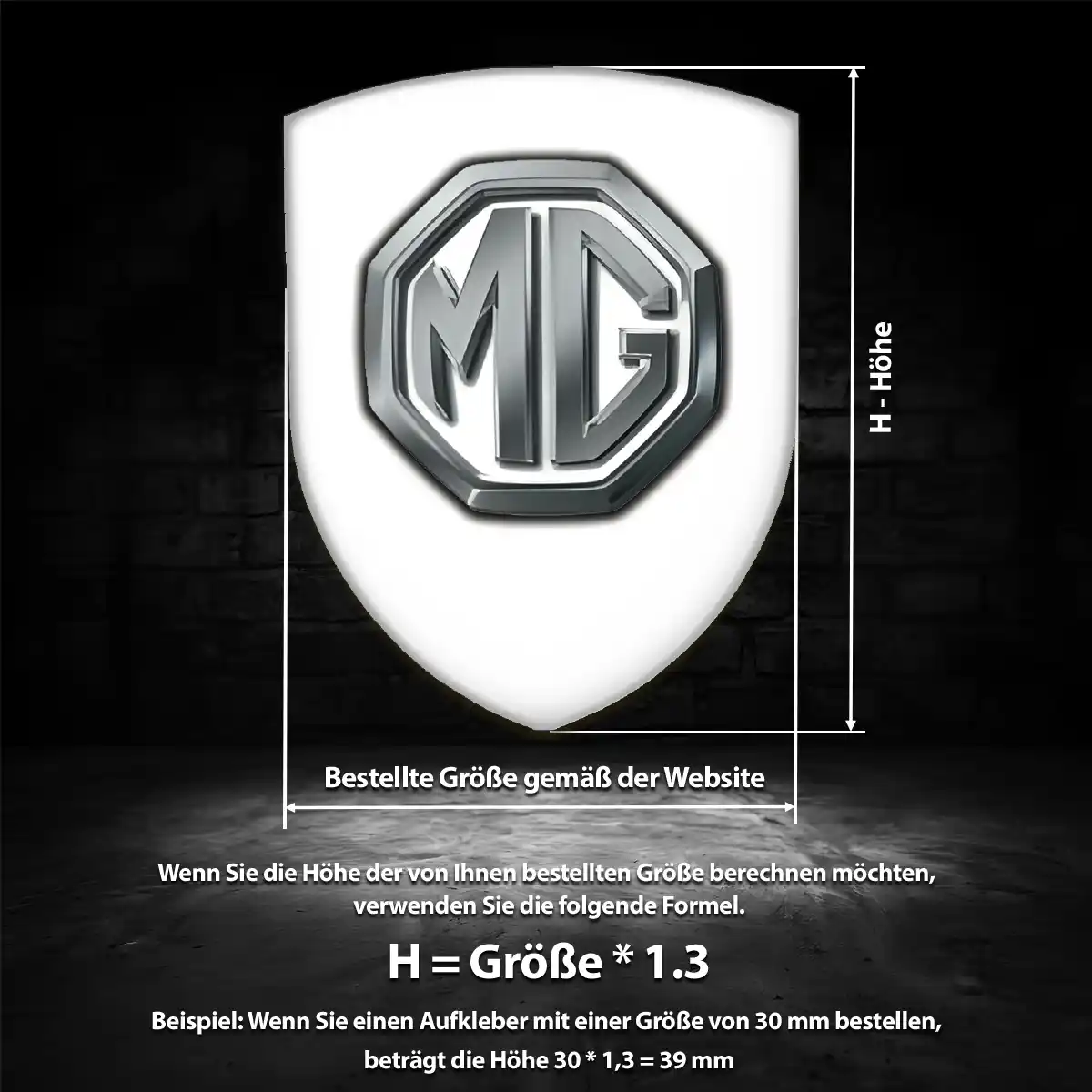 MG Silikon Aufkleber Embleme Modernes Design