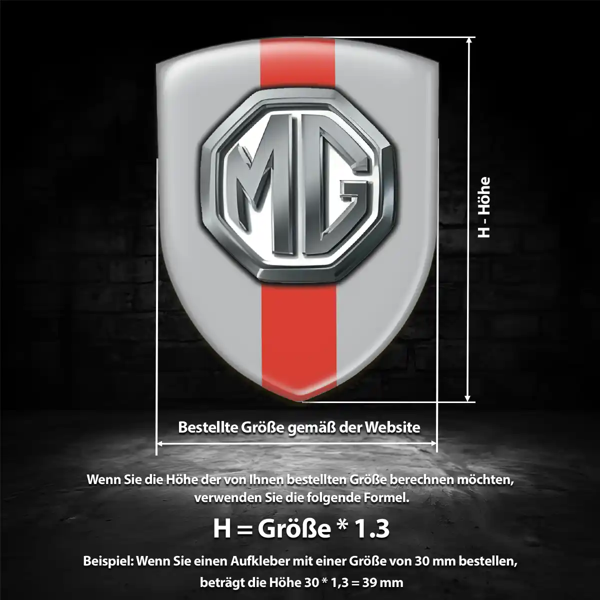 MG Silikon Aufkleber Embleme Premiumqualität