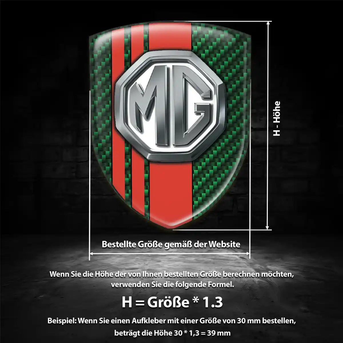 MG Silikon Aufkleber Embleme Tuningfahrzeug