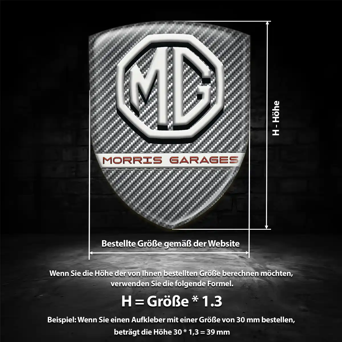 MG Silikon Aufkleber Premiumqualität