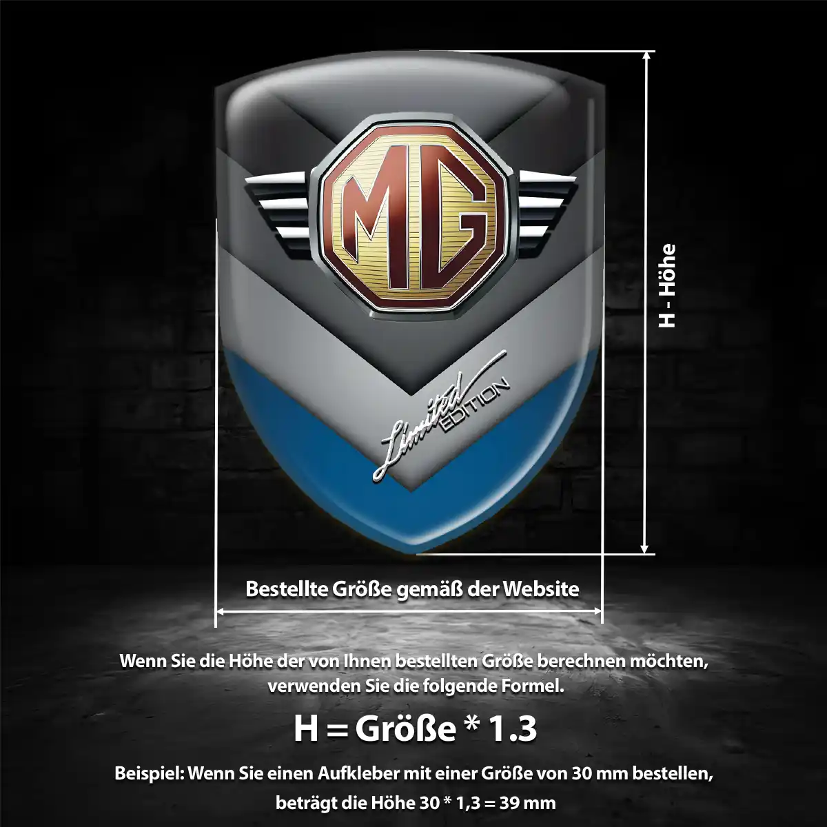 MG Silikon Aufkleber Wappen Anspruchsvolles Design