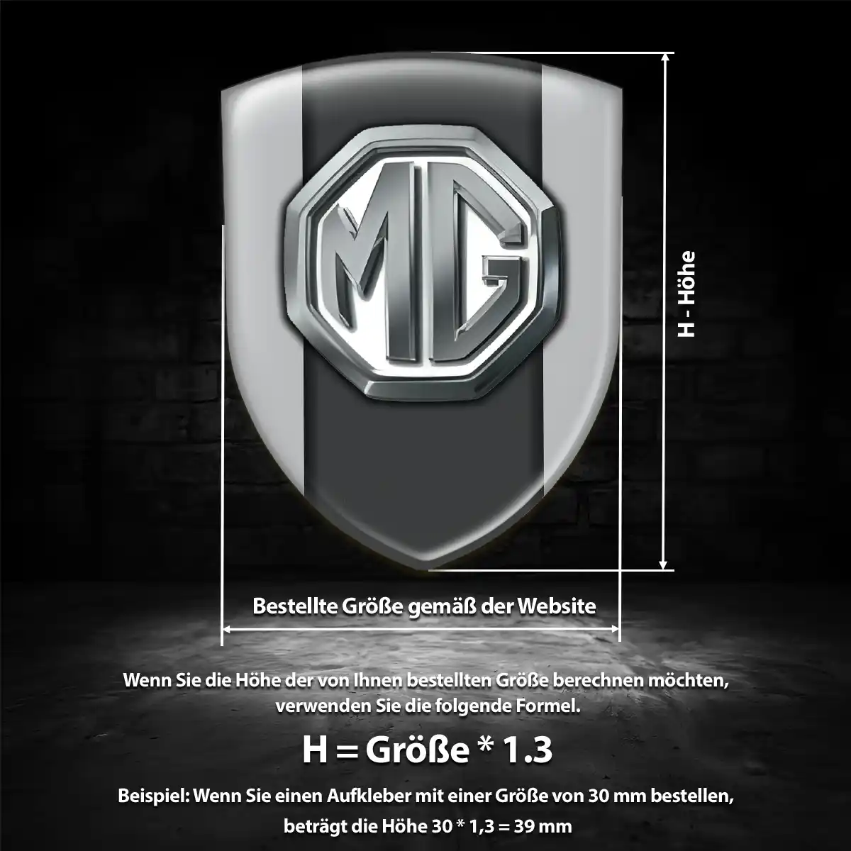 MG Silikon Aufkleber Wappen Auto Edles Design