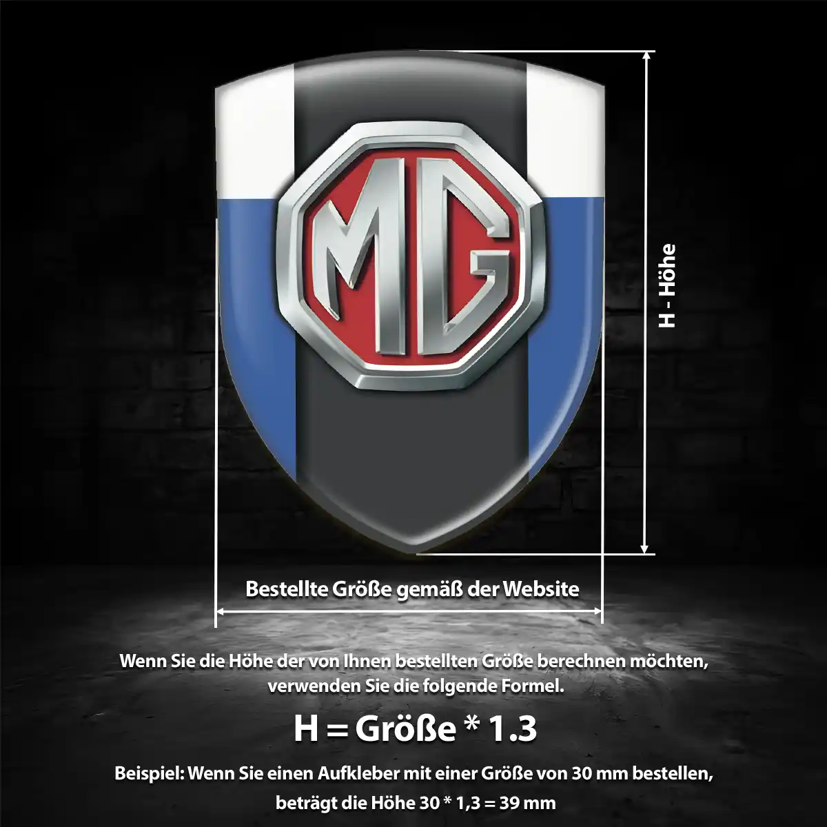 MG Silikon Aufkleber Wappen Auto Elegantes Design