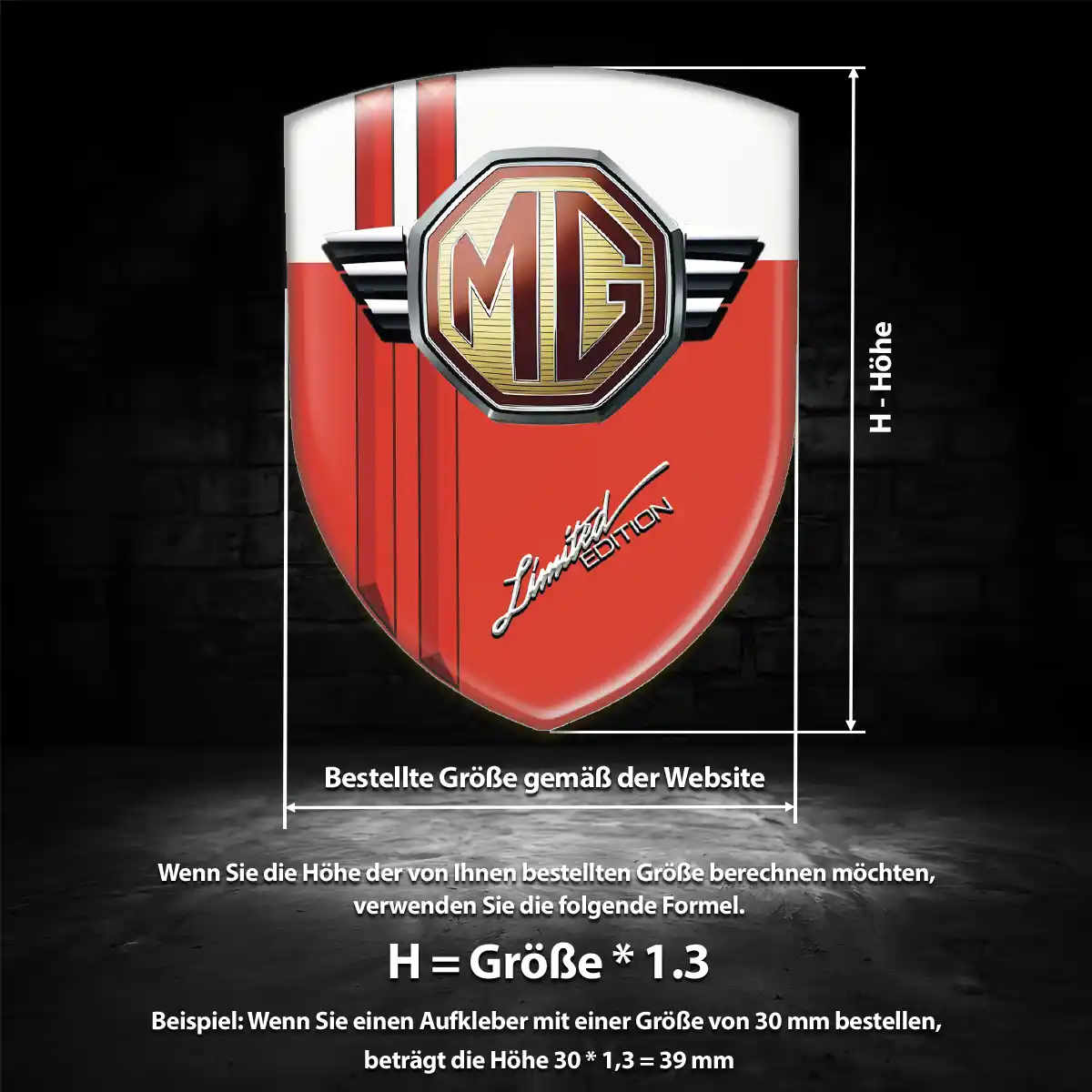MG Silikon Aufkleber Wappen Auto Exterieurdesign