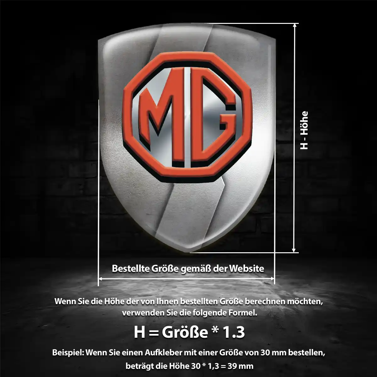 MG Silikon Aufkleber Wappen Auto Limitierte Auflage