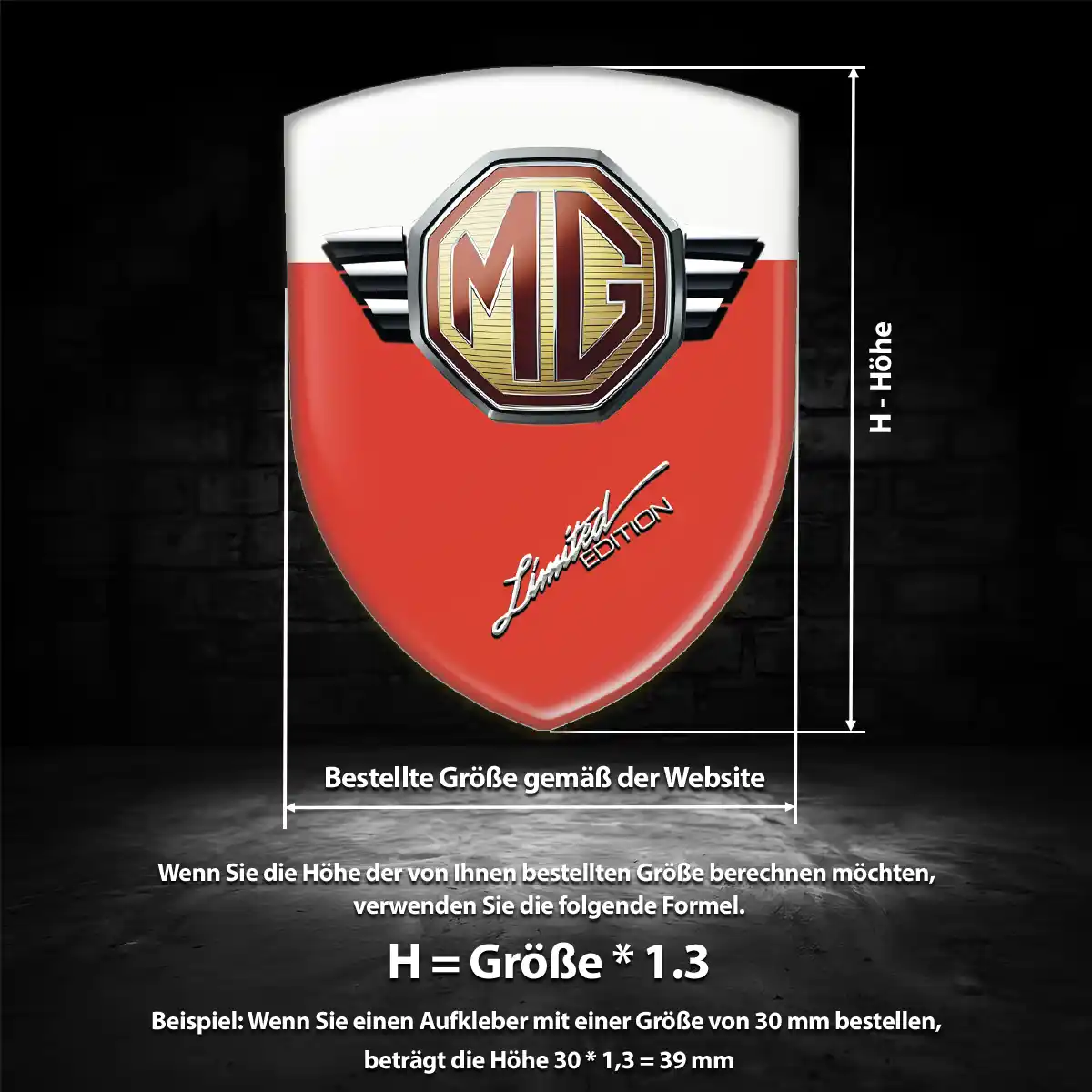 MG Silikon Aufkleber Wappen Auto Luxus-Edition
