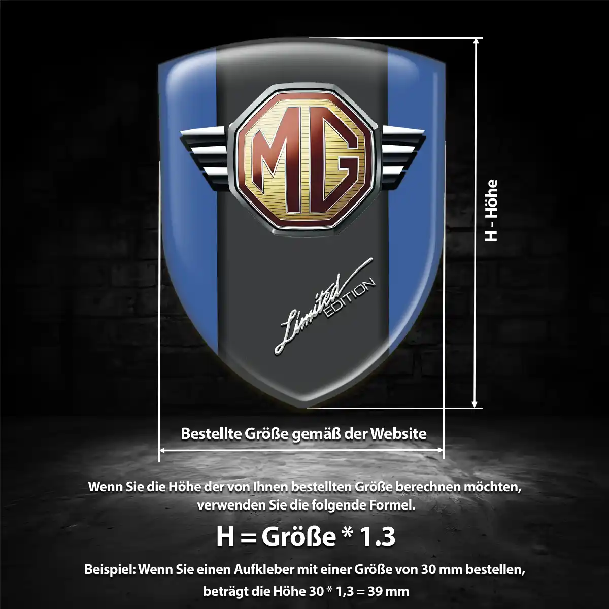 MG Silikon Aufkleber Wappen Auto Premium-Edition
