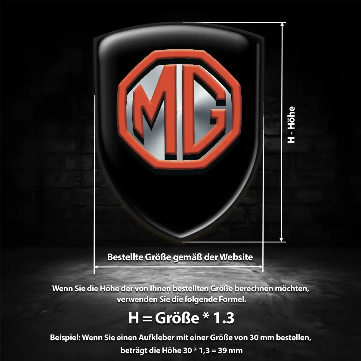 MG Silikon Aufkleber Wappen Auto Stilvolles Design