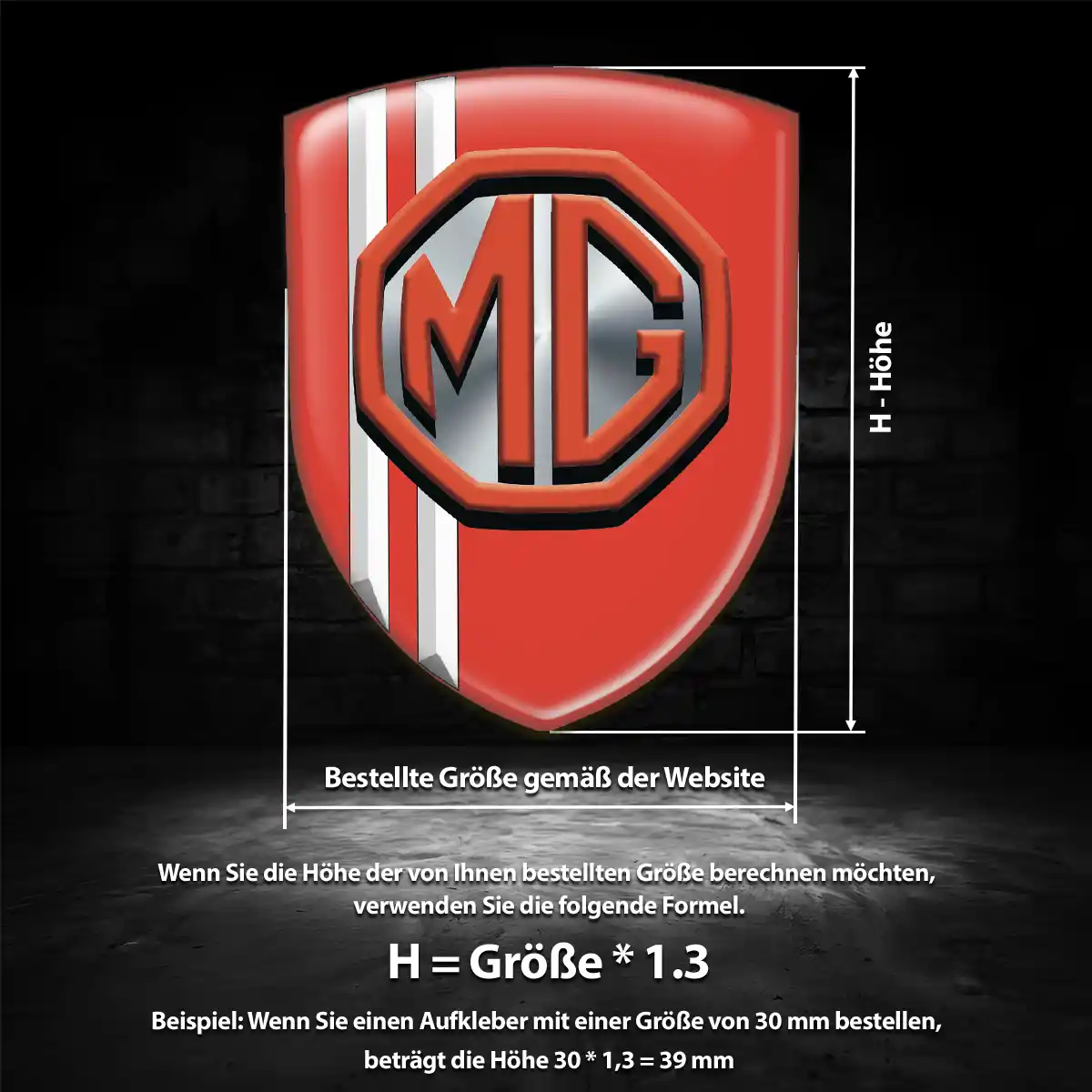 MG Silikon Aufkleber Wappen Auto Tuningfahrzeug