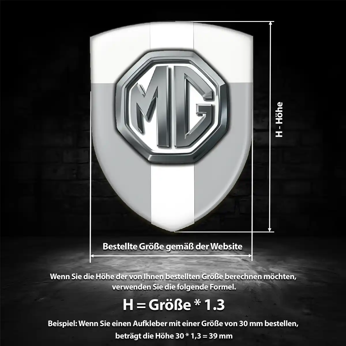 MG Silikon Aufkleber Wappen Edles Design