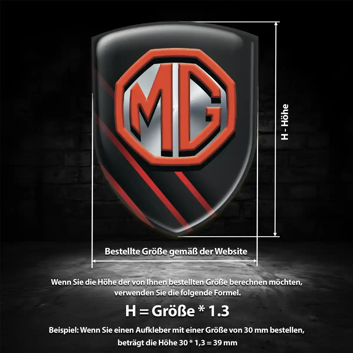 MG Silikon Aufkleber Wappen Elegantes Design