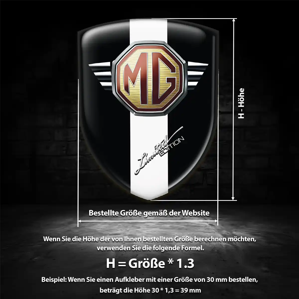 MG Silikon Aufkleber Wappen Exterieurdesign