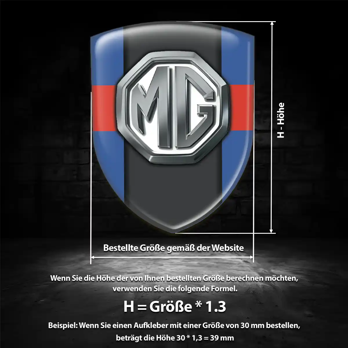 MG Silikon Aufkleber Wappen Limitierte Auflage