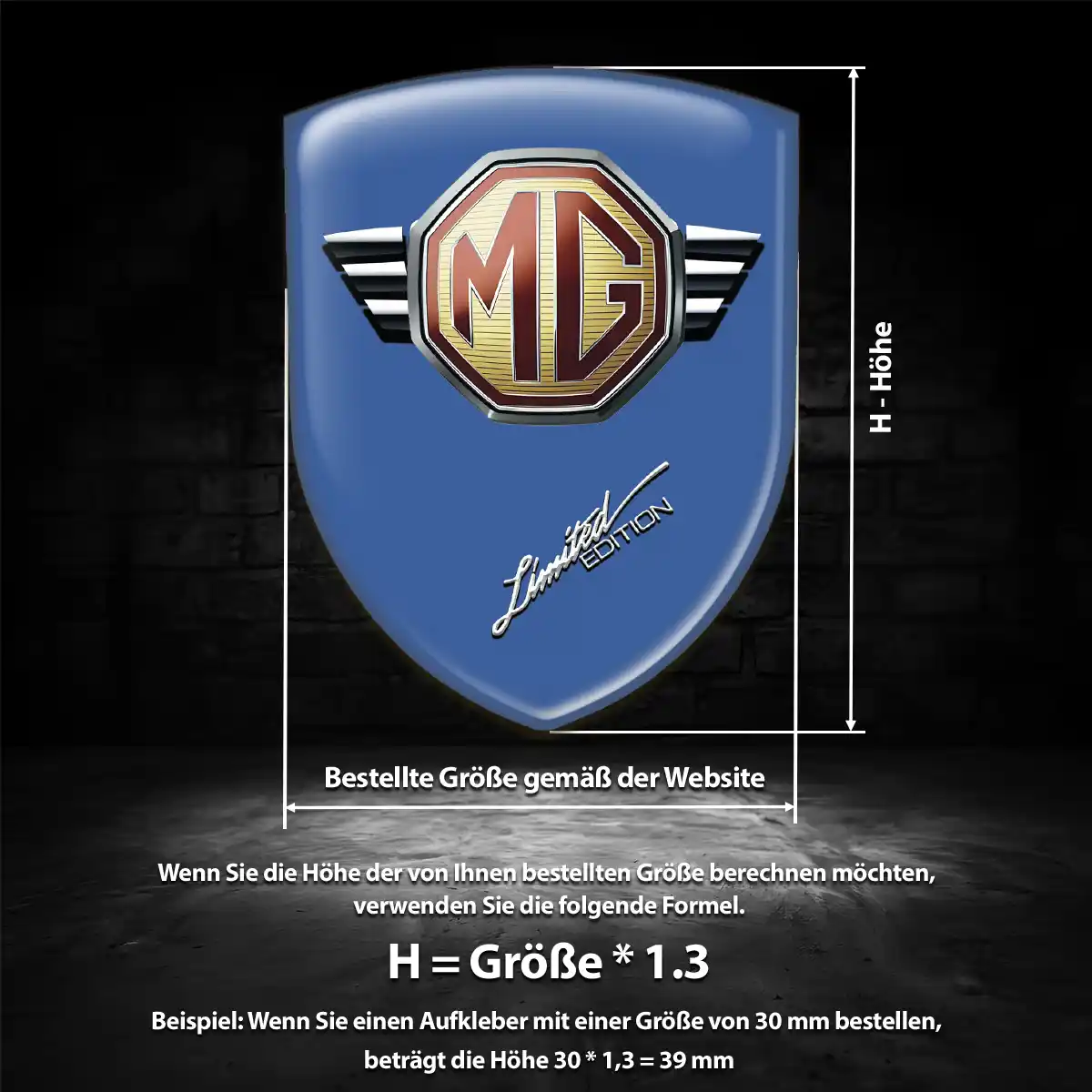 MG Silikon Aufkleber Wappen Luxus-Edition