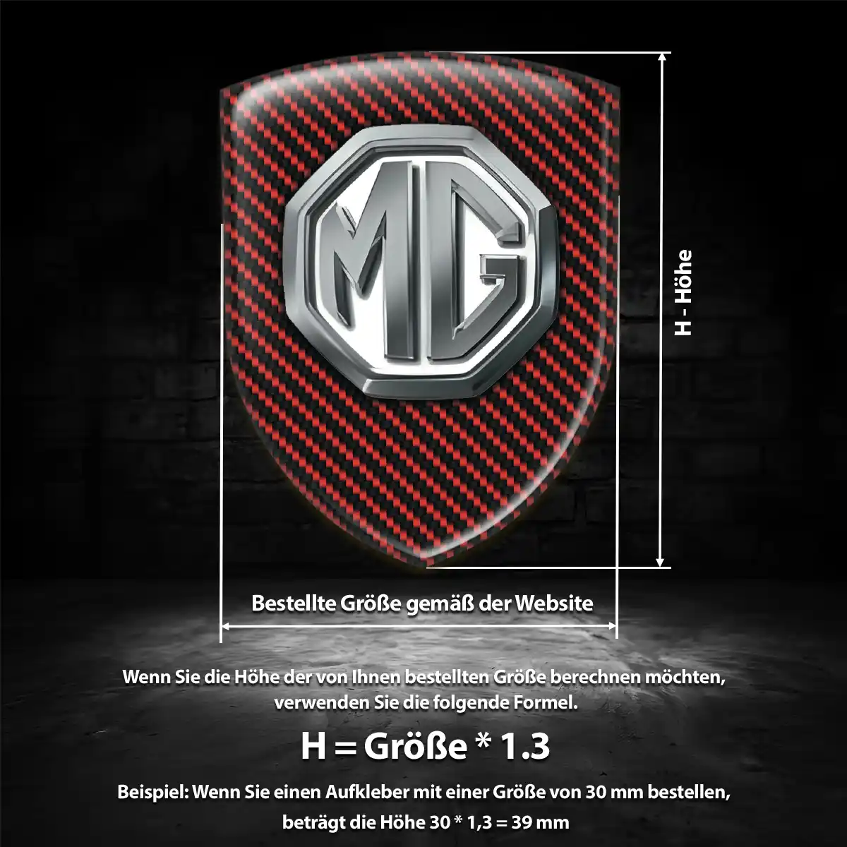 MG Silikon Aufkleber Wappen Modernes Design