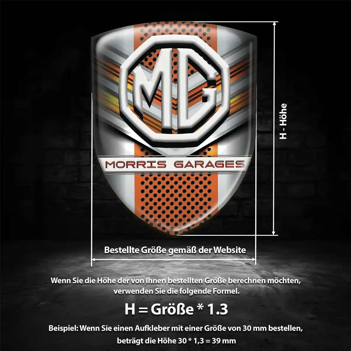 MG Silikon Aufkleber Wappen Stilvolles Design