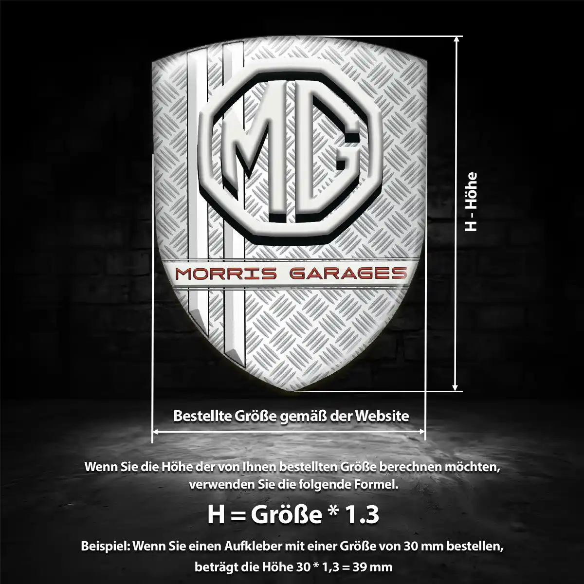 MG Wappen Aufkleber Anspruchsvolles Design