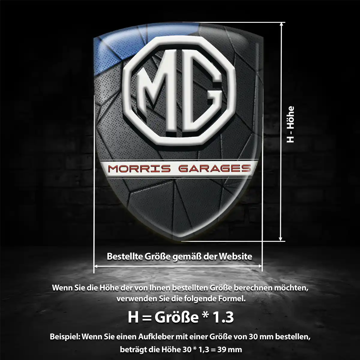 MG Wappen Aufkleber Ausdrucksstarkes Design