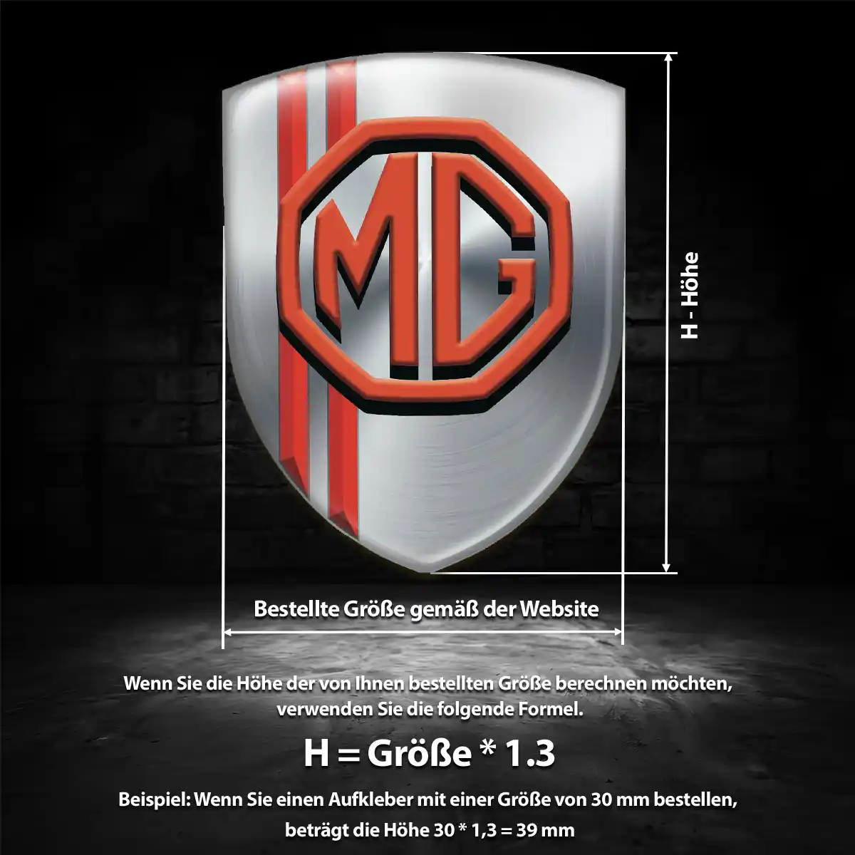 MG Wappen Aufkleber Auto Edles Design