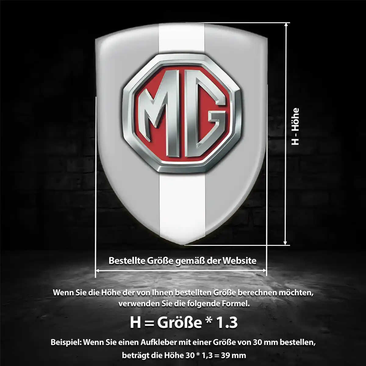 MG Wappen Aufkleber Auto Elegantes Design