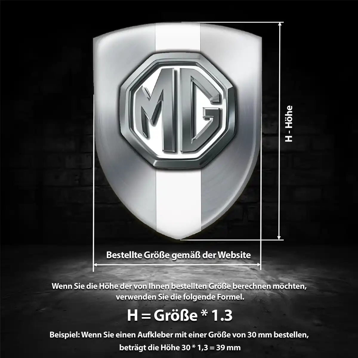 MG Wappen Aufkleber Auto Hochwertiges Harz