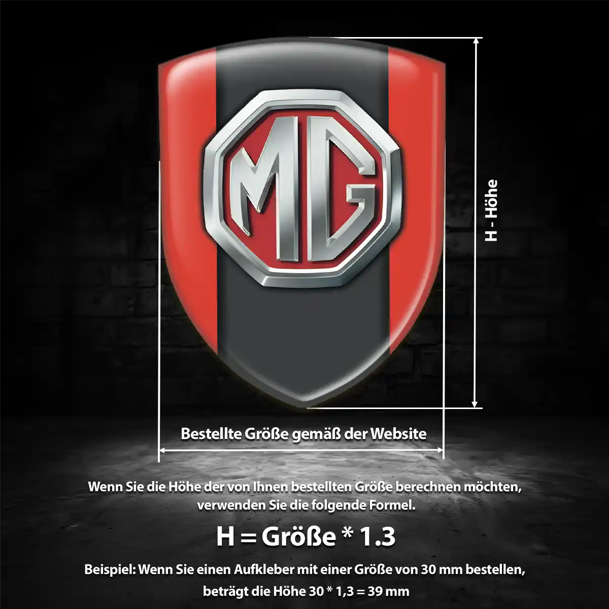 MG Wappen Aufkleber Auto Interieurdesign