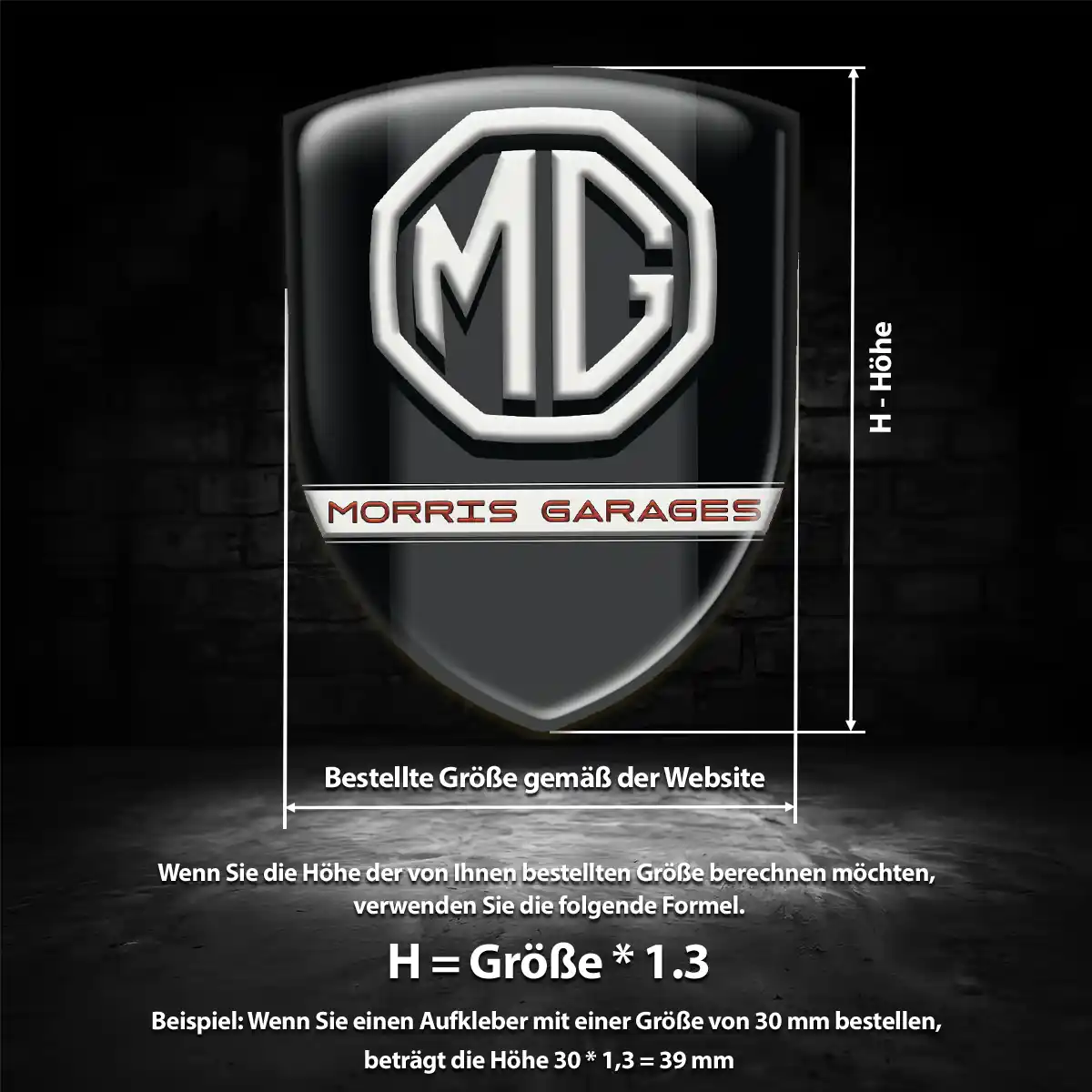 MG Wappen Aufkleber Auto Limitierte Auflage