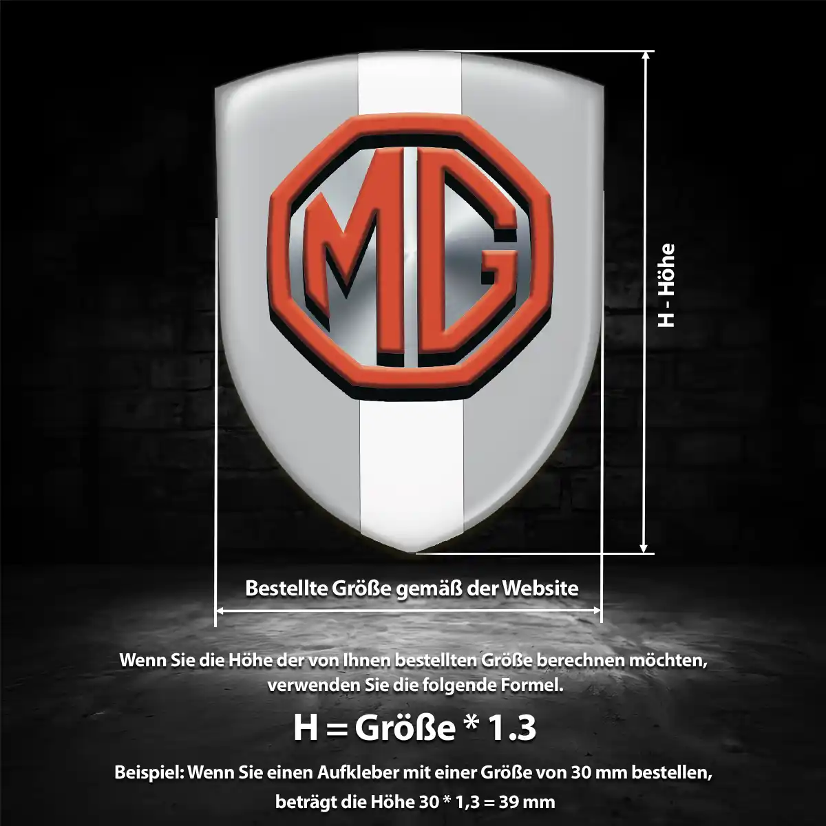 MG Wappen Aufkleber Auto Luxus-Edition