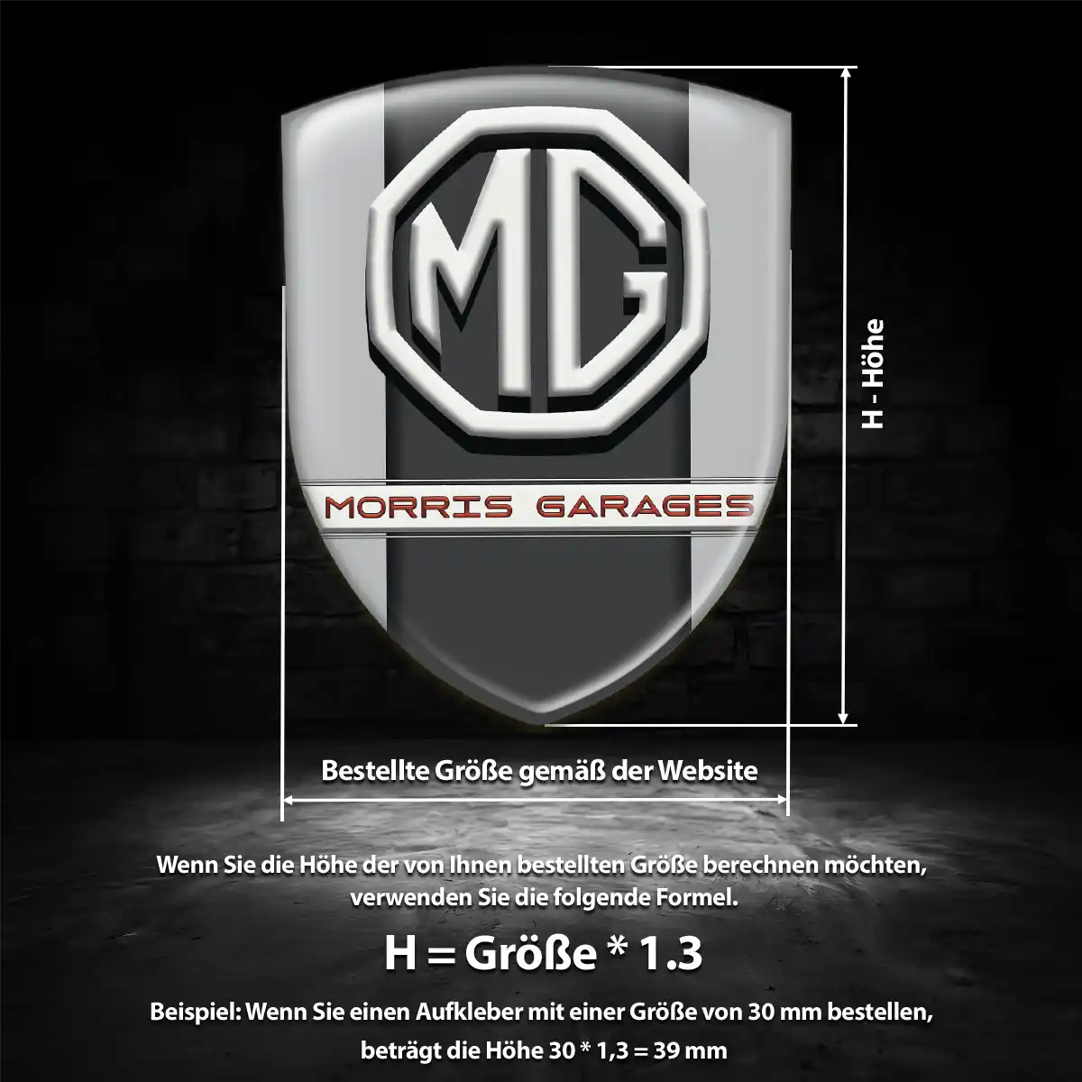 MG Wappen Aufkleber Auto Markenedition