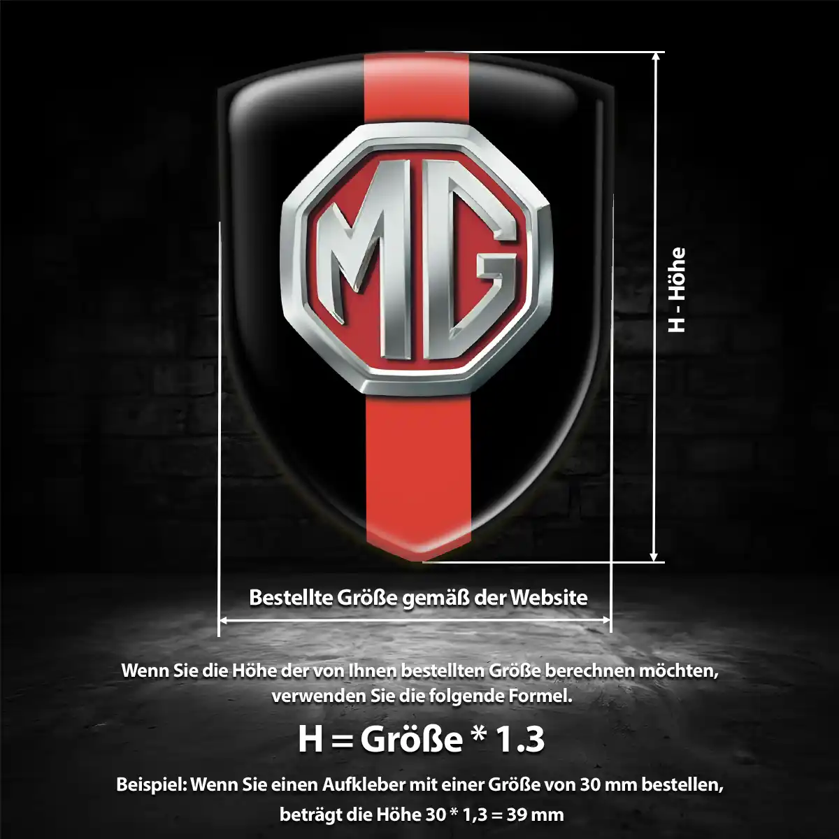 MG Wappen Aufkleber Auto Modernes Design
