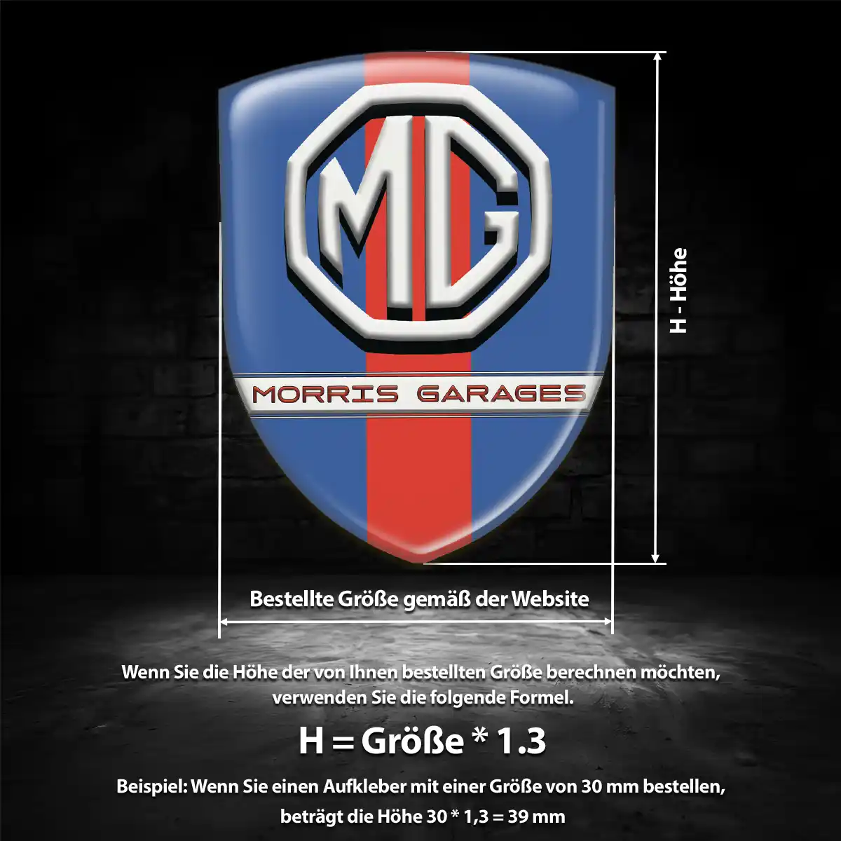 MG Wappen Aufkleber Auto Premium-Edition