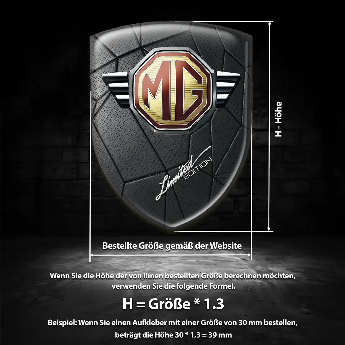 MG Wappen Aufkleber Auto Premiumqualität