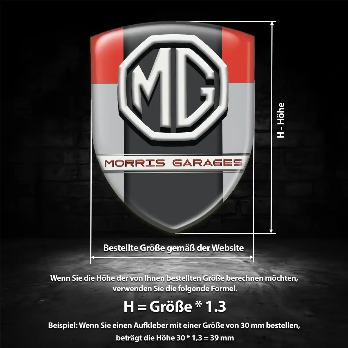 MG Wappen Aufkleber Auto Stilvolles Design