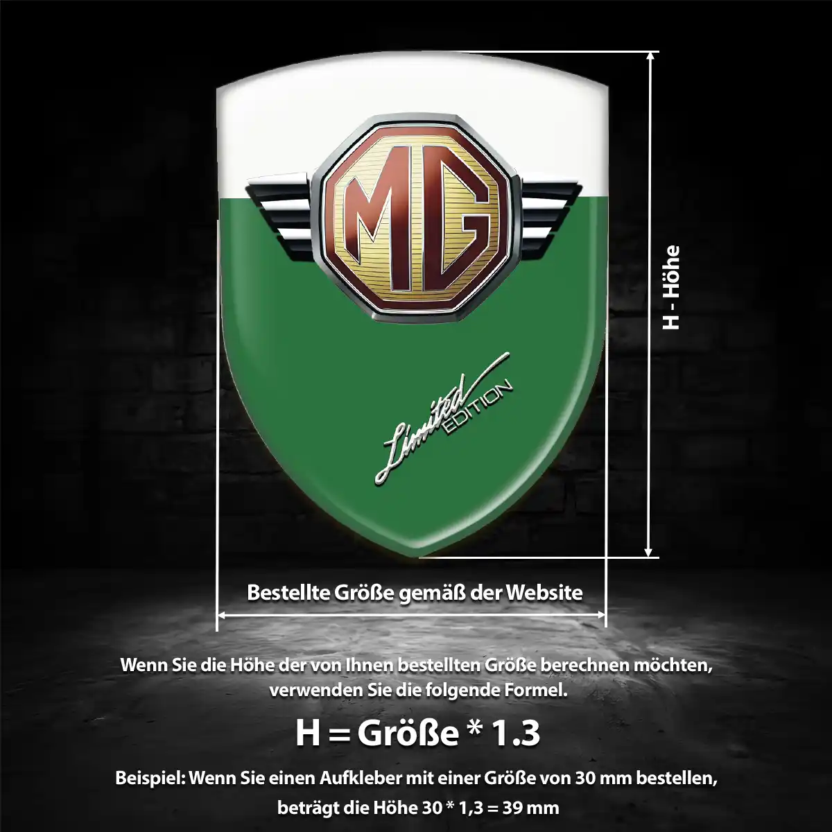 MG Wappen Aufkleber Auto Tuningfahrzeug