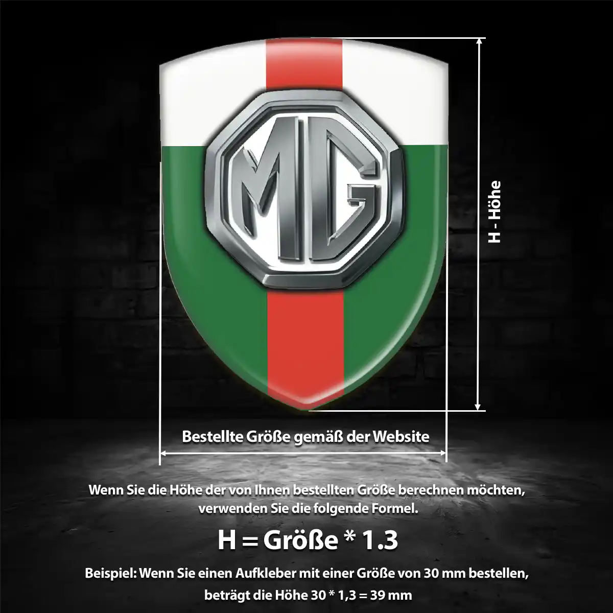 MG Wappen Aufkleber Edles Design