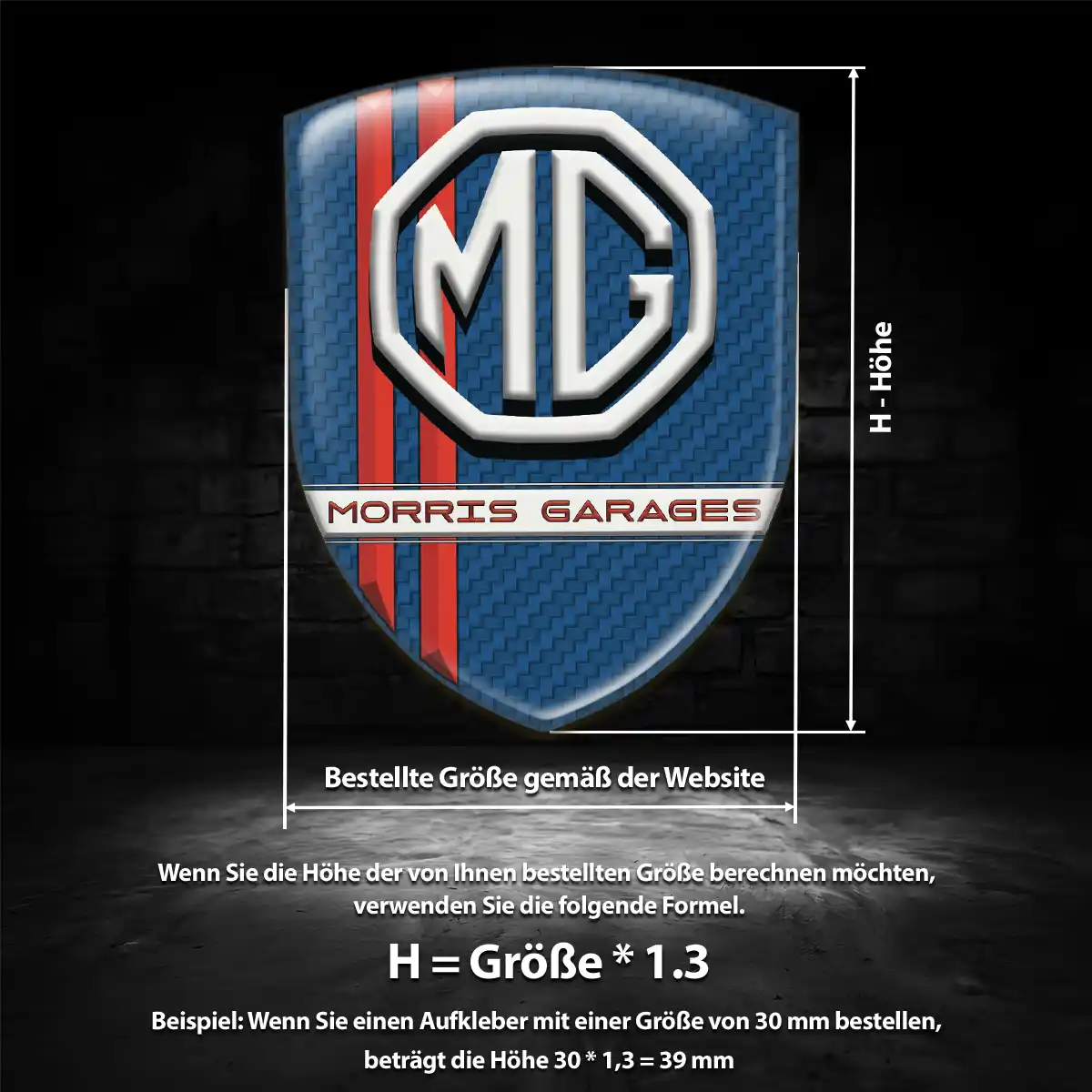 MG Wappen Aufkleber Elegantes Design