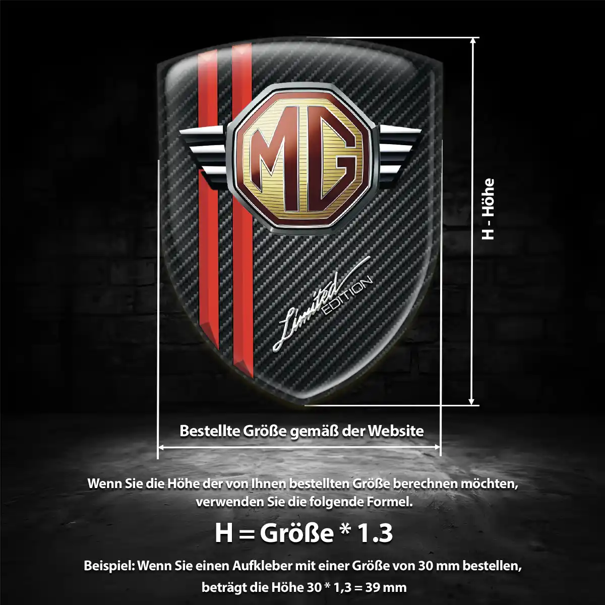 MG Wappen Aufkleber Emblem Anspruchsvolles Design