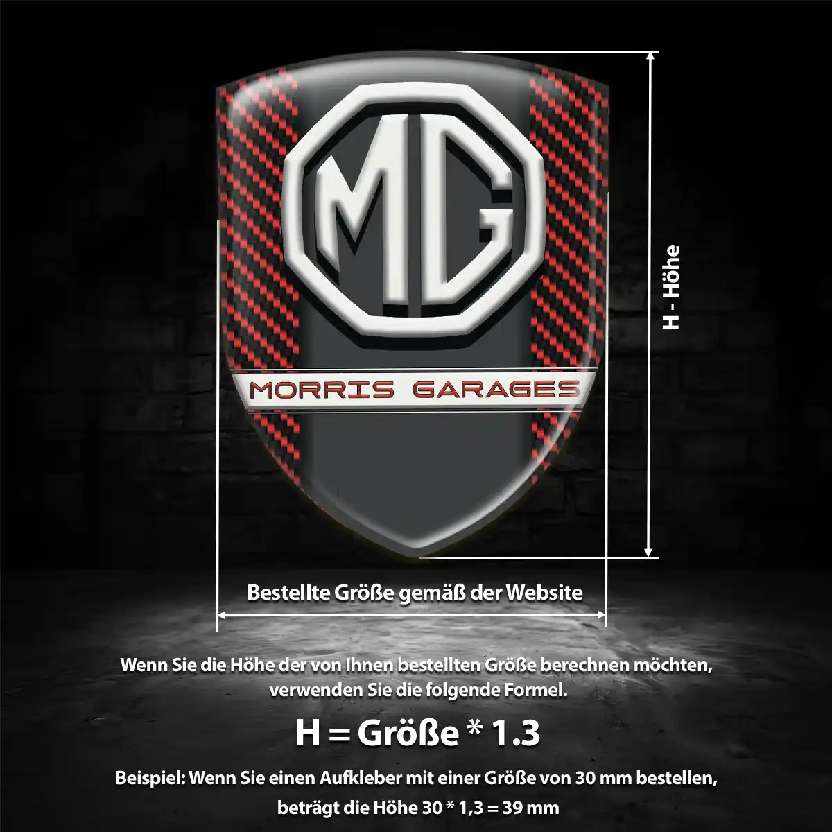 MG Wappen Aufkleber Emblem Ausdrucksstarkes Design