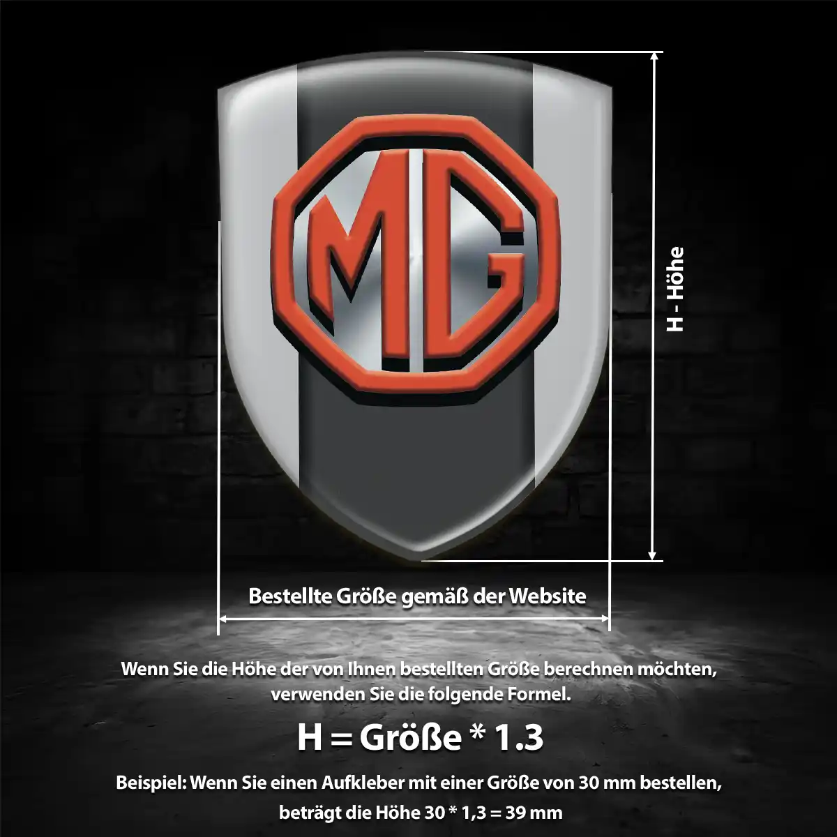 MG Wappen Aufkleber Emblem Auto Edles Design