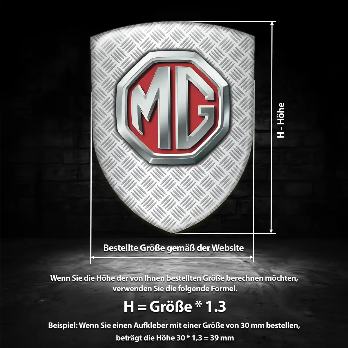 MG Wappen Aufkleber Emblem Auto Elegantes Design