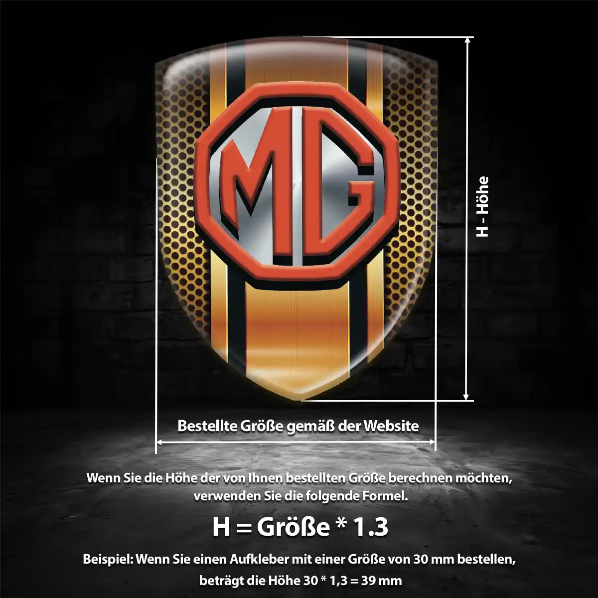 MG Wappen Aufkleber Emblem Auto Hochwertiges Harz
