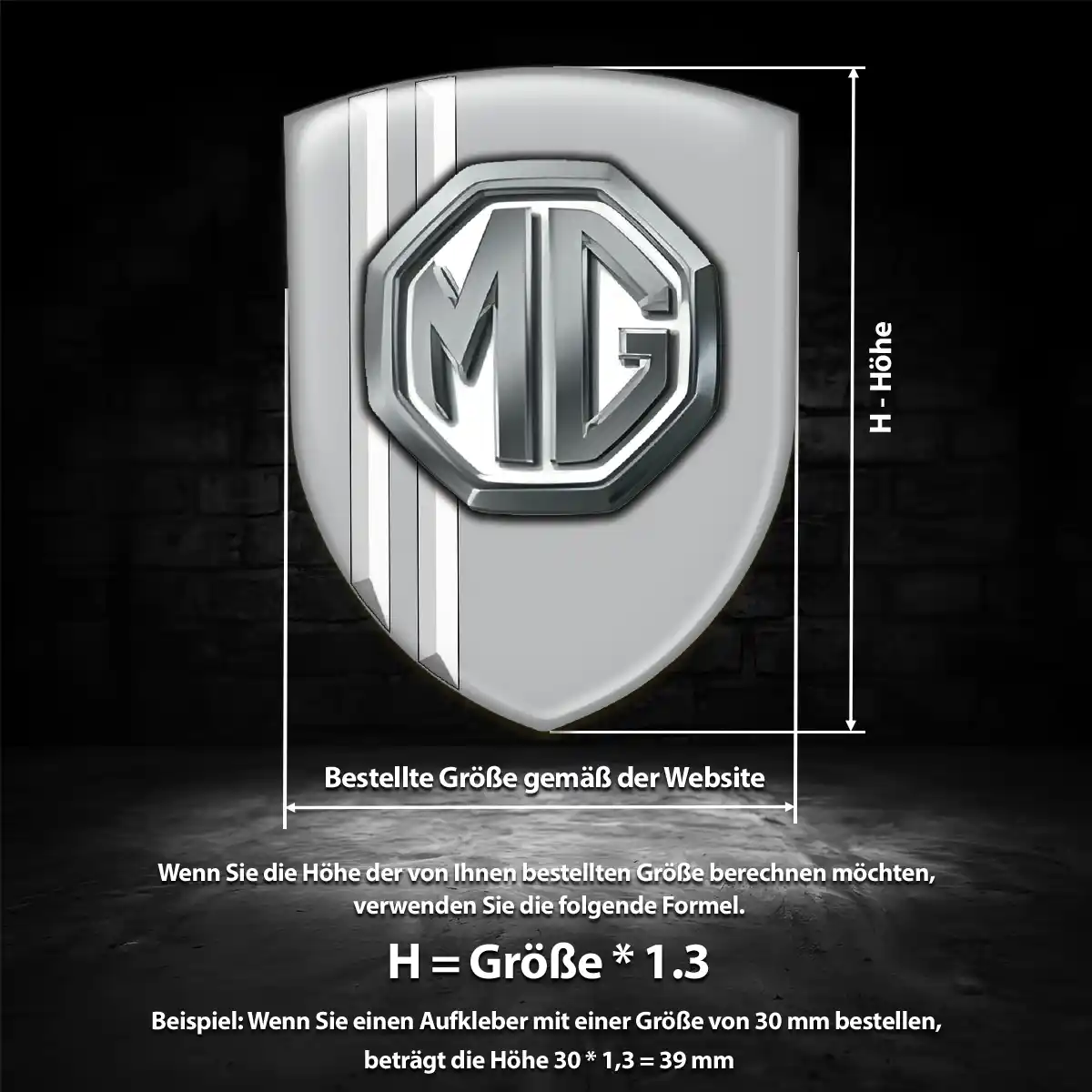 MG Wappen Aufkleber Emblem Auto Interieurdesign