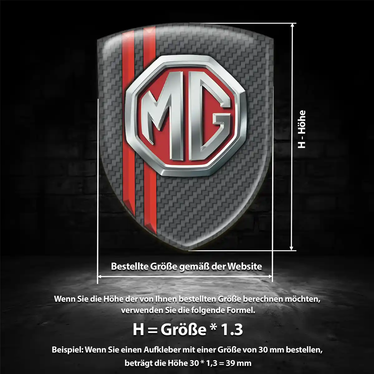 MG Wappen Aufkleber Emblem Auto Luxus-Edition