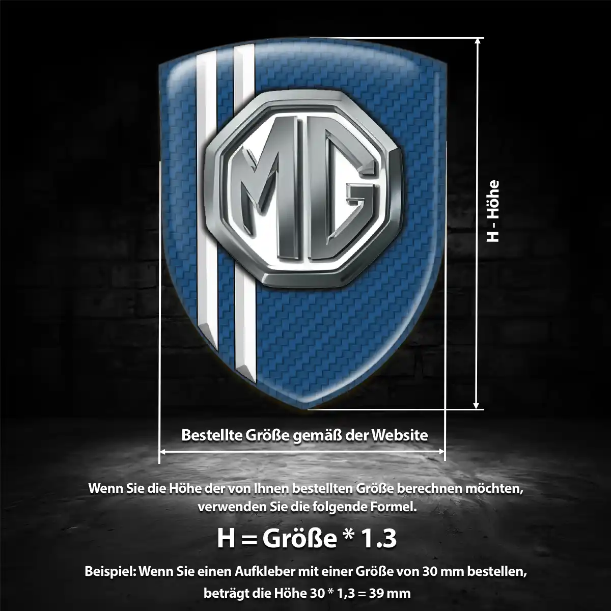 MG Wappen Aufkleber Emblem Auto Premium-Edition