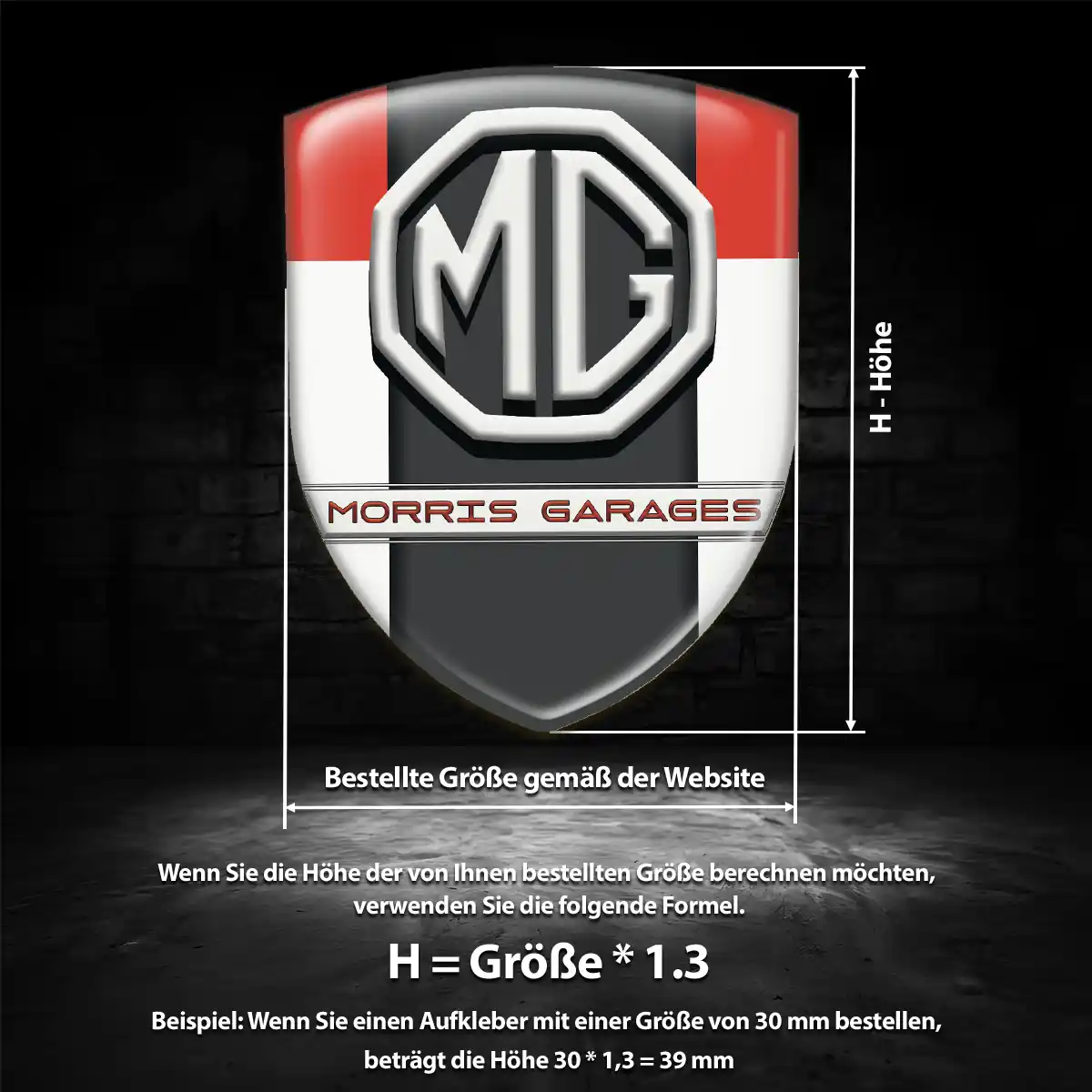 MG Wappen Aufkleber Emblem Auto Premiumqualität
