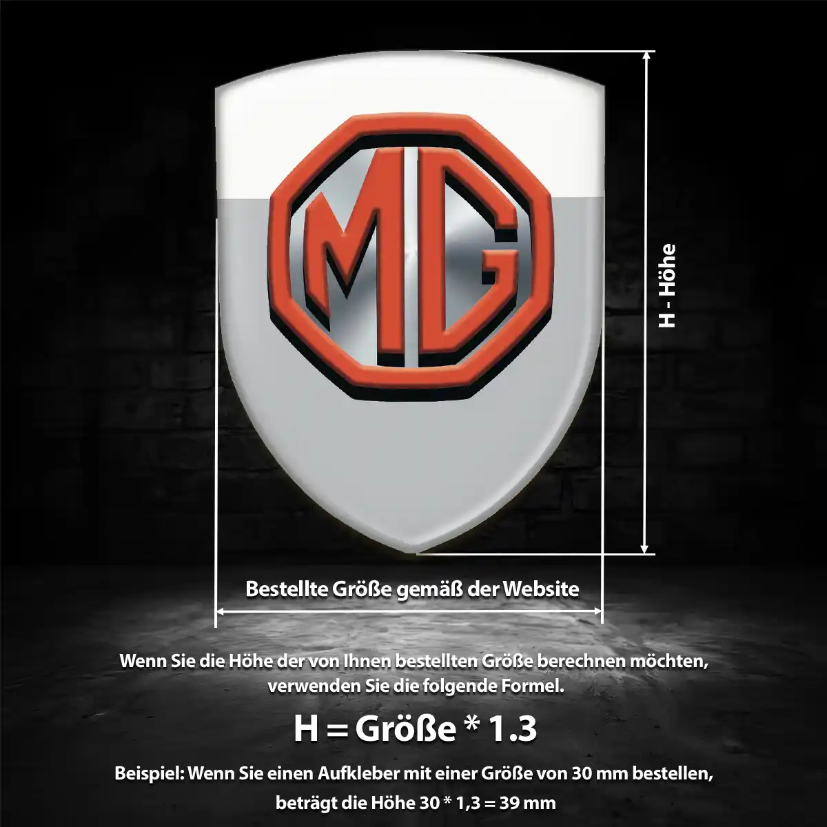 MG Wappen Aufkleber Emblem Auto Stilvolles Design