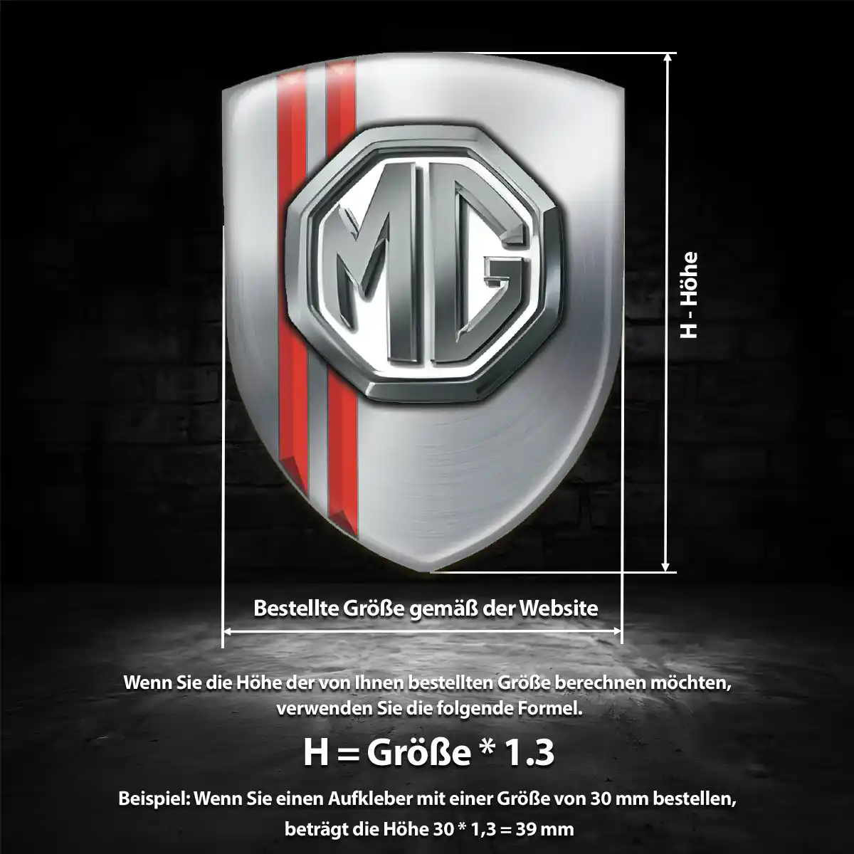 MG Wappen Aufkleber Emblem Edles Design