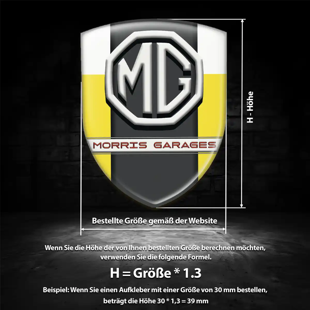 MG Wappen Aufkleber Emblem Elegantes Design